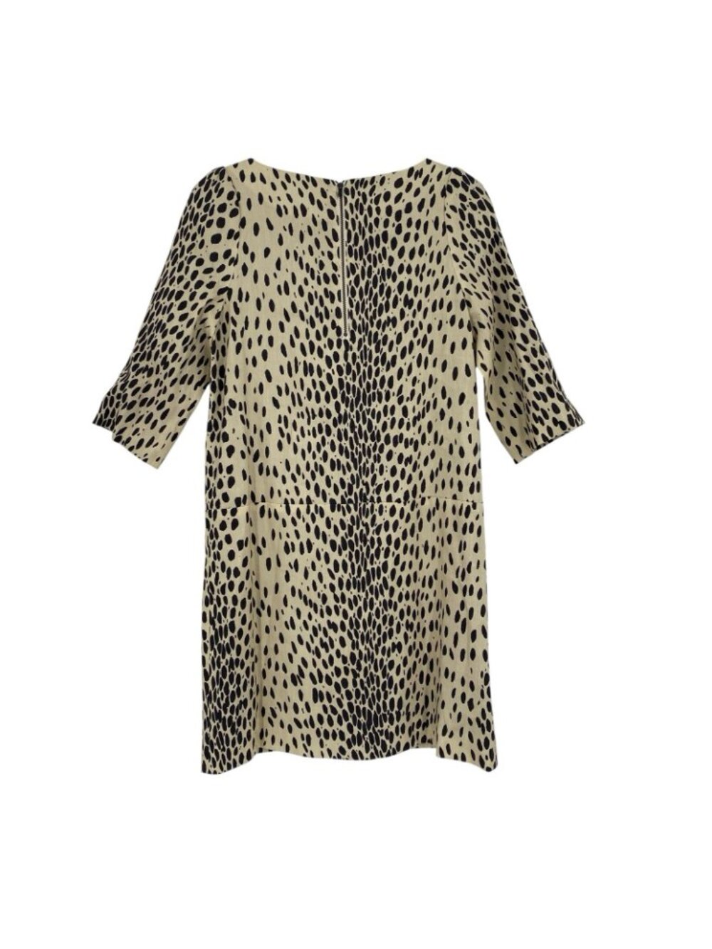 Emerson Fry Size Small Mod Shift Dress Linen Half Sleeve Animal Print Leopard - Picture 2 of 10
